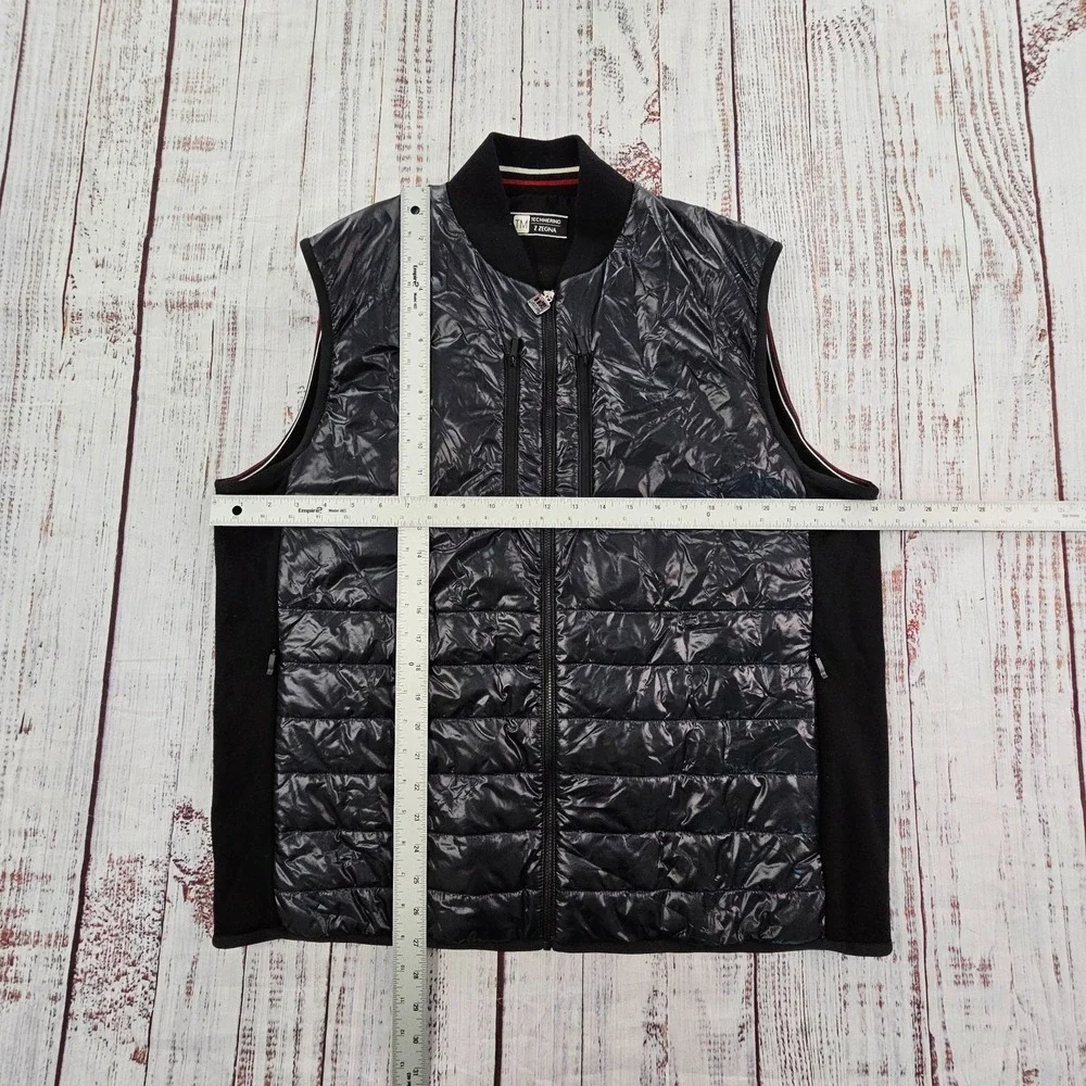 Z Zegna TechMerino Black Quilted Zip Vest Wool Mixed Media Luxury Gilet 3XL - Picture 4 of 15